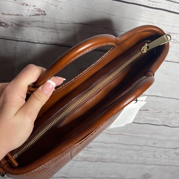 NWT Brahmin Elaine Satchel Bag in Nutmeg Janeway! - Picture 9 of 12